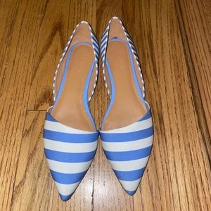 J.crew blue and white striped flats (sz 7)